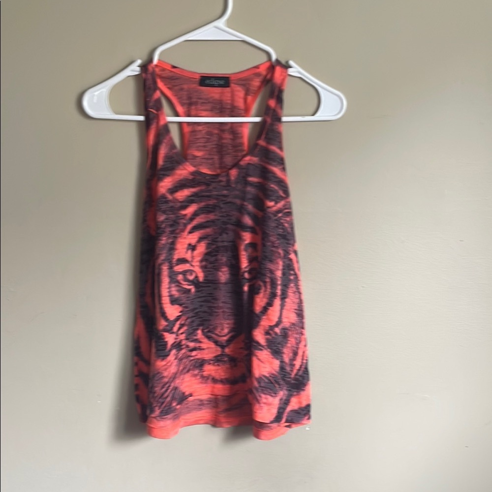 Eclipse Orange and Black Tiger Print Tank Top (Bin C)​